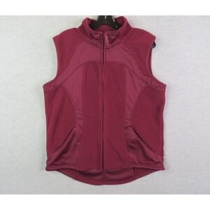 Cabelas Womens Jacket L Red Fleece Full‎ Zip Vest Gorpcore Outdoor Hiking Fall